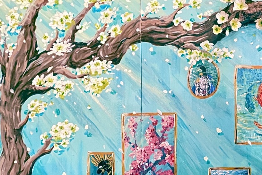 Moment of white blossom